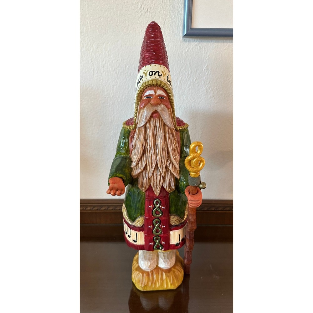 Vintage 1995 Paul Bolinger Harmonious Santa World Figurine Musical 18 Inch Peace